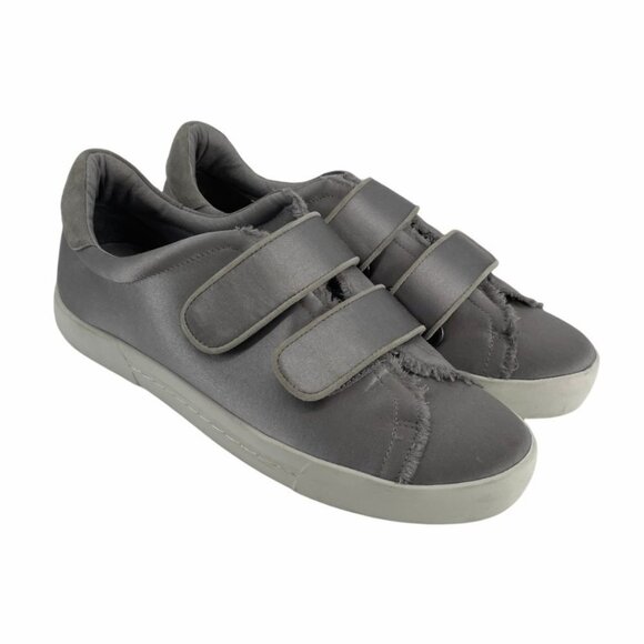 Joie Diata Satin silver platform Velcro  sneakers 37.5 - Picture 1 of 16